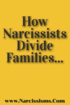 Please CLICK HERE For How Narcissists Typically Divide Families To Strengthen Their Position... Narcissistic Tendencies, Baby Sitting, Spiritual Warfare, Stop Talking