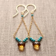 Beer Quartz Earrings, Chevron, Genuine Turquoise Gemstone, Long Dangle, Gold Filled Chain, Made to Order Jewelry, Free Shipping - Etsy Turquoise Faceted Bohemian Jewelry, Turquoise Faceted Drop Earrings, Turquoise Teardrop Faceted Jewelry, Turquoise Teardrop Beaded Chain Jewelry, Turquoise Teardrop Jewelry With Beaded Chain, Turquoise Teardrop Beaded Jewelry, Chandelier Jewelry, Framed Jewelry, Earring Inspiration