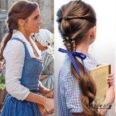 Pretty Hair is Fun: Beauty and the Beast- Emma Watson Belle Hairstyles Disney Hairstyles, Inspired Hairstyles, Emma Watson Belle, Belle Hairstyle, Hairstyles Tutorial, Disney Hair, Hairstyle Tutorials, Princess Hairstyles, Easy Hair