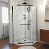 a bathroom with a stand up shower next to a sink