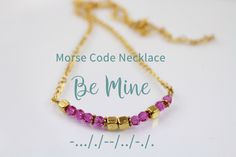 Morse Code Jewelry necklace. Perfect Valentine's Day gift idea. Get it now! :) Camp Jewelry, Flower Inspiration, Bead Necklaces, Craft Jewelry