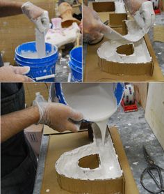 the process of making a cake with white icing