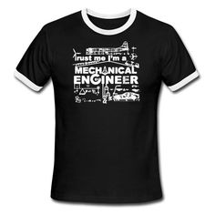 Mechanical Engineer Shirt - Mens Ringer T-Shirt | BrandTigol This funny t-shirt design is the perfect addition to any outfit for mechanical engineers, and engineering students. #engineers #engineer Mechanical Engineering, Slim Fit Men, Funny Shirts, T Shirt Dress