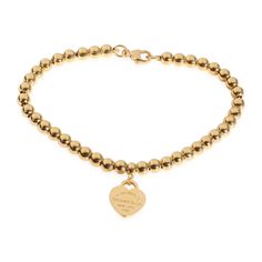 Tiffany & Co. Return To Tiffany Heart Tag Bead Bracelet In 18k Yellow Gold Bracelet / Yellow Gold Tiffany &Amp; Co. Beaded Tiffany Bracelet, Tiffany Gold Bracelet, Tiffany And Co Gold, Tiffany Bead Bracelet, Gold Tiffany, Tiffany Bracelets, Yellow Gold Color, Return To Tiffany, Heart Tag