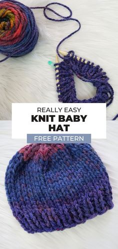 the knitting pattern for this baby hat is easy to knit