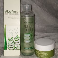 Aloe Vera Triple Pack. Includes : - Glamfox Aloe Vera Deep Cleansing Gel (Sealed) - Orjena Aloe Vera Toner (Sealed) - The Skin Of Queen (Soqu) Aloe Vera Moisture Collagen Sleeping Pack (Sealed) Brand New & Nub Free Bonus Beauty Item With Every Beauty Purchase Face Mask With Aloe Vera Gel, Aloe Vera Uses, Aloe Vera Toner, Coconut Oil Mask, Natural Aloe Vera Gel, Sleeping Pack, Oil Makeup Remover, Aloe Vera Face Mask, Pure Aloe Vera