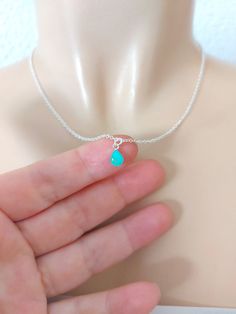 Dainty tiny Turquoise pendant teardrop necklace in sterling silver 925, turquoise necklace, gift for wife, december birthstone Please choose your favorite necklace length at checkout. All lengths have a one inch extender, that way you'll have some wiggle room to play with the length. For example, if you choose a 14 inches necklace length, you'll have options to close the necklace at any length between 14 inches and 15 inches.  ⇒ MATERIALS Entirely made of .925 sterling silver, and a turquoise stone. ⇒ LENGTH Available in several lengths at checkout. Kindly choose your favorite. All lengths have a one inch extender, that way you'll have some wiggle room to play with the length. For example, if you choose a 14 inches necklace length, you'll have options to close the necklace at any length be Dainty Blue Turquoise Necklace As A Gift, Minimalist Blue Turquoise Pendant Necklace, Turquoise Heart-shaped Necklaces For Gifts, Silver Multi-stone Turquoise Necklace Gift, Turquoise Multi-stone Pendant Necklace As Gift, December Birthstone Necklace, Teardrop Necklace, Lovely Necklace, December Birthstone