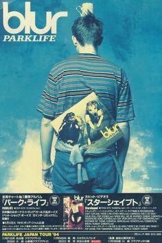 the poster for blur parklife shows a young man with his back to the camera