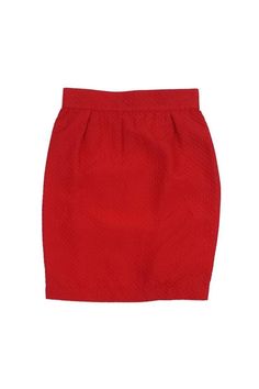 Current Boutique-Thierry Mugler - Red Quilted Skirt Sz 6 Chic Red Formal Mini Skirt, Chic Red Mini Skirt For Formal Occasions, Red Fitted Skirt For Workwear, Red Formal Pencil Skirt, Formal Fitted Red Pencil Skirt, Red Pencil Skirt For Formal Occasions, Red Mini Skirt For Work, Red Mini Skirt For Workwear, Red Knee-length Mini Skirt For Work