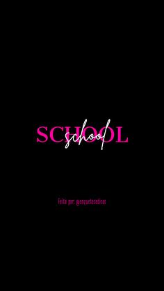 a black background with the word school written in pink