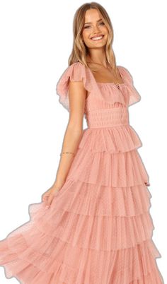 Summer Prom Maxi Dress With Square Neck, Chic Square Neck Maxi Dress For Prom, Chic Maxi Dress With Square Neck For Prom, Party Square Neck Maxi Dress With Ruffles, Square Neck Tulle Dress For Summer, Summer Square Neck Tulle Dress, Spring Prom Maxi Dress With Square Neck, Summer Tulle Dress With Square Neck, Evening Midi Dress With Ruffles And Square Neck