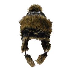 Knit trapper hat with faux fur edging, pom pom, tie ends, and flap lining. Soft, cozy warm winter hat with thick fleece lining. One size fits most. 50% acrylic, 50% polyester Mad Hat, Trapper Hat, Snow Fashion, Warm Winter Hats, Trapper Hats, Timeless Classic Style, Wearing Clothes, Winter Hat, Winter Accessories