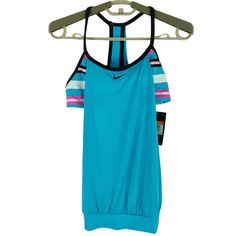 New With Tags. Label: Nike Material: Polyester B239m734 Nike Summer Workout T-shirt, Blue Summer Gym T-shirt, Fitted Nike T-shirt For Summer, Multicolor Sleeveless T-shirt, Blue T-shirt For Gym, Blue Fitted Workout T-shirt, Blue Sleeveless Gym Tops, Sleeveless Blue Tops For Gym, Sporty Sleeveless Multicolor Tops