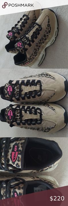 2018 NIKE Air Max 95 Premium Desert Ore/Laser Fuschia-Black Leopard Print Magic Eraser, Nike Air Max 95, Air Max 95, Black Leopard, Cute Fashion, Take Care, Air Max, Nike Air Max, Nike Shoes