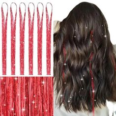 Welcome Everyone to My Store! Click Here to Show Other Good Products in Our Shop for You Rainbow Color 120 Cm Hair Strands Glitter Hair Strands Kit Glitter Hair Strands For Hair Festival Party Hair Glitter Hair Strands Hair For Girls Feature: Material: Plastic Color: Milk White, Black, Rose, Green, Red, Champagne, Seven Colors Size: 17*8*23cm Glitter Hair Kit: Hair strands are made from high quality materials, hypoallergenic and suitable for all hair types. These glitter hair strands are lightwe Glitter Hair Strands, Strands Hair, Tinsel Hair, Halloween Board, Hair Extension Tools, Hair Glitter, Colored Hair Extensions, Feather Hair Extensions, Hair Tinsel