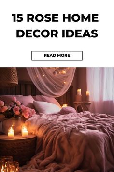 15 Rose Home Decor Ideas Dusty Rose Bedroom Ideas, Rose Home Decor, Rose Bedroom, Interactive Walls, Rose Crafts, Cozy Reading Nook, Cozy Reading, Farmhouse Bedroom, Bedroom Themes