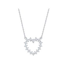 This beautiful sterling silver and cubic zirconia heart pendant necklace is the perfect piece for any occasion or event. This beautiful sterling silver and cubic zirconia heart pendant necklace is the perfect piece for any occasion or event.Click on this JEWELRY & WATCHES GUIDE to learn about fit, styles, materials and more! Chain length: 18 in. with 2-in. extender Chain type: cable Metal: sterling silver Plating: rhodium Finish: polished Packaging: boxedSTONE DETAILS Stone type: cubic zirconia Formal Cubic Zirconia Heart Pendant Necklace, Sterling Silver Brilliant Cut Heart Pendant Necklace, Sterling Silver Heart Necklace With Brilliant Cut Pendant, Sterling Silver Heart Pendant Necklace With Brilliant Cut, Sterling Silver Heart Necklace With Brilliant Cut, Cubic Zirconia Heart Pendant Necklace Brilliant Cut, Brilliant Cut Heart Pendant Sterling Silver Necklace, Cubic Zirconia Heart Necklace With Brilliant Cut, Formal Cubic Zirconia Diamond Necklace With Heart Charm