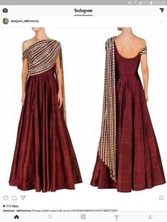 Gown One Shoulder, Shoulder Off, Dec 26, Indian Designer Outfits, Anarkali Dress