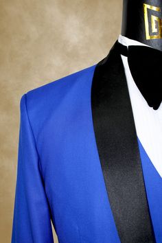 Royal Blue Tux, Royal Blue Tuxedo, Blue Tuxedo Jacket, Blue Tux, Best Suits For Men, Blue Tuxedo, Blue Tuxedos, Black Shawl, Blue Themed Wedding