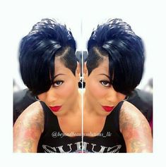 Loving this ❤ Short Quick Weave Styles 27 Piece, Tutorials For Short Hair, Easy Hairstyle Tutorials, 27 Piece Hairstyles, How To Style Short Hair, Sassy Hairstyles, Diy Hairstyle, Style Short Hair, Black Hair Cuts