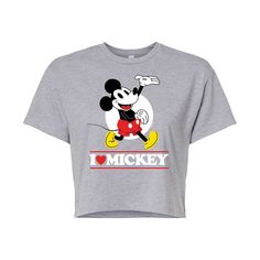 She will love showing off her style with this Disney's Mickey Mouse Juniors' Love Cropped Tee. © Disney FEATURES Short sleeves CrewneckFABRIC & CARE Cotton Machine wash Imported Size: Large. Color: Med Grey. Gender: female. Age Group: kids. Pattern: Graphic. Mickey And Minnie Love, Kids Pattern, Boyfriend Tee, Cropped Tee, Disney Ladies, How To Show Love, Mickey And Friends, Pattern Graphic, Oversized Tee