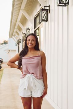 Lavender cami top featuring a satin like material, a cowl neckline, and adjustable spaghetti straps! 100% polyester Runs true to size! Model has a 34" bust and a 26" waist wearing a size small. Summer Cowl Neck Camisole For Night Out, Spring Satin Top With Adjustable Straps, Summer Camisole With Cowl Neck, Spring Satin Camisole, Casual Satin Camisole, Chic Summer Cowl Neck Tank Top, Chic Summer Tank Top With Cowl Neck, Spring Satin Camisole For Date Night, Satin Camisole For Date Night In Spring