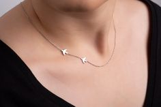 > 925 Sterling silver  necklace > 14k Gold Plated for GOLD and ROSE GOLD options > Comes with a stylish box > Comes with +2 inches extension to adjust the necklace > > 𝐏𝐞𝐫𝐬𝐨𝐧𝐚𝐥𝐢𝐳𝐞𝐝 -𝐈𝐧𝐢𝐭𝐢𝐚𝐥- 𝐂𝐫𝐨𝐬𝐬 𝐍𝐞𝐜𝐤𝐥𝐚𝐜𝐞 https://www.etsy.com/listing/955279392/personalized-letter-cross-necklace?ref=shop_home_active_40&frs=1 Please be careful when wearing your jewelry * Remove- when going to sleep, pool, beach or spa * Avoid- contact with perfumes, chemicals. * Store- In a cool, dry place * Never Use- chemical jewelry cleaners. Elegant Silver Necklace With Bird Shape, Elegant Sterling Silver Necklace With Bird Design, Best Friend Necklace, Going To Sleep, Flying Bird, Bird Necklace, Personalized Letters, Friend Necklaces, Pool Beach