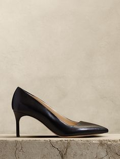 Arden Mid-Heel Leather Pump | Banana Republic Mid Heel, Leather Pumps, Stiletto Heel, Italian Leather, Pumps Heels, Stiletto Heels, Banana Republic, Heel Height, Leather Upper