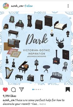 an image of various furniture and decor items on the webpage for dark victorian gothic inspiration