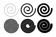 four spirals are shown in black and white