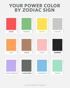 the zodiac sign is shown in different colors