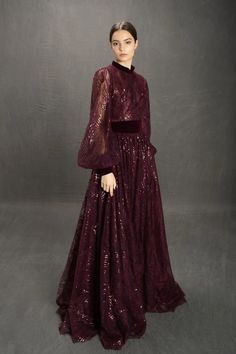 Magenta Sparkle Gown – Teuta Matoshi Teuta Matoshi, Sparkle Gown, Couture Mode, فستان سهرة, A Line Gown, Beautiful Gowns, Tulle Dress, Fancy Dresses, Purple Dress