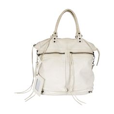 White leather oversized tote bag by Balenciaga with two large front zipped pockets which features long fringes on the zipper. It also includes a mirror. The bag has a long belt for cross body wear and is very spacious, making it perfect as a small weekend bag. Remarks: There are some stains and spots on the leather due to usage. Height:39 - 48;Width:44;Depth:20;Shoulder Strap:32 Material: Leather Leather Formal Shoes, Oversized Tote Bag, Oversized Tote, Long Fringes, Weekend Bag, Brand Experience, A Mirror, Burberry Bag, Weekender Bag