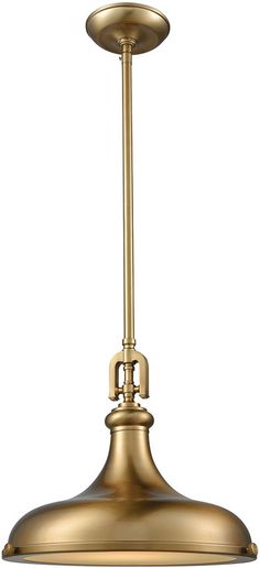 an antique brass finish pendant light fixture