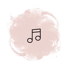 a pink circle with a musical note on it