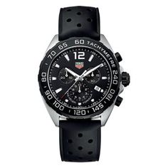 **This item is eligible for next business day delivery once ordered before 2pm** TAG Heuer Formula 1 Men's Chronograph Black Strap Watch. The TAG Heuer Formula 1 collection showcases casual sports watches inspired by the brand's official relationship with the McLaren Formula 1 team. Pairing bold styling, reliability and precision performance, Formula 1 watches have all the characteristics a professional sports watch requires. This TAG Heuer Formula 1 men's watch has anthracite Elegant Black Chronograph Watch With Subdials, Elegant Black Chronograph Watch, Classic Black Round Chronograph Watch, Designer Business Watches With Tachymeter, Luxury Watch With Tachymeter, Luxury Round Watches With Tachymeter, Designer Watches With Tachymeter, Black Chronograph Watch With Chronometer, Luxury Black Watch For Formal Occasions