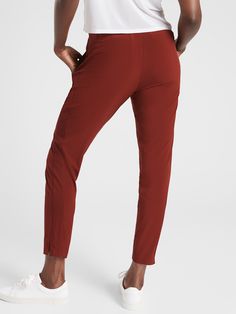 Brooklyn Ankle Pant | Athleta Versatile 4-way Stretch Yoga Pants With Pockets, Versatile Yoga Pants With 4-way Stretch And Pockets, Versatile Activewear With Side Pockets For Travel, Athleisure Work Pants With Elastic Side Panels, Versatile Activewear For Travel With Side Pockets, Versatile Solid Pants With Elastic Side Panels, 4-way Stretch Activewear With Pockets Ankle-length, Stretch Activewear With Pockets For Travel, Stretch Go-dry Tapered Leg Pants