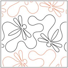 an image of a flower pattern with orange and black lines on the bottom half of it