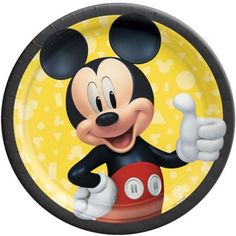 a mickey mouse paper plate on a white background