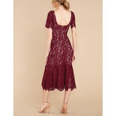 Wine Red Lace Low Back Mermaid Party Dress Elegant Lace Dresses, Lace Dresses For Women, Boho Dress Plus Size, Floral Dress Formal, Asymmetrical Midi Dress, Cozy Dress, Lace Formal Dress, Clubwear Dresses, Floral Print Midi Dress