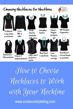 Necklaces For Necklines, Neckline Necklace Guide, Neckline Guide, Necklace For Neckline, Necklace Guide, Necklace Length Chart, Necklaces Ideas, Different Necklines, Tall Girl Fashion