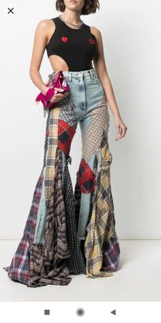 Denim Diy Clothes, Ropa Upcycling, Natasha Zinko, Estilo Hippie, Denim Ideas, Denim Diy, Patchwork Jeans, Love Now, Upcycled Fashion