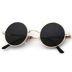 PRICES MAY VARY. 😎VINTAGE DESIGN GREAT FOR HIPPIE HALLOWEEN COSTUME - Small round sunglasses is a timeless model that combines 70s 80s vintage style with exceptional quality, performance and comfort. Many classic cosplaying characters wear rounded sunglasses. Perfect vintage accessory to add a touch of retro flair to your outfit or hippie costume in the coming holidays. 🌞POLARIZED and UV400 PROTECTION – Polarized lens can provide 99% polarization efficiency while blocking UVA & UVB light, deli Nice Sunglasses For Women, Dark Academia Sunglasses, Bohemian Sunglasses, Funny Glasses Pictures, Indie Sunglasses, Retro Sunglasses With Tinted Round Frame, Brown Round Frame Metal Sunglasses, Vintage Gold Round Frame Sunglasses, Hippie Glasses