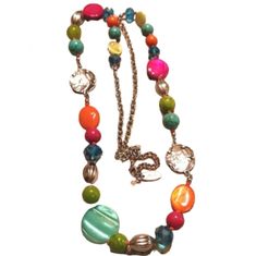 Very Colorful. Crystal Beads And Looks Of Pearly Tiger Eye. Random Shapes Multi Colored. Can Be Doubled Or Adjusted Shorter. Fashion Silver Toned. Very Cheerful Summery. Vintage New No Tags Multicolor Metal Beaded Necklaces, Metal Beaded Necklace With Large Beads, Multicolor Beaded Metal Necklaces, Multicolor Metal Beaded Necklaces For Party, Multicolor Metal Beads Jewelry With Beaded Chain, Multicolor Metal Necklaces With Round Beads, Multicolor Metal Beads Chain Jewelry, Multicolor Metal Round Bead Necklaces, Multicolor Metal Necklace With Beaded Chain