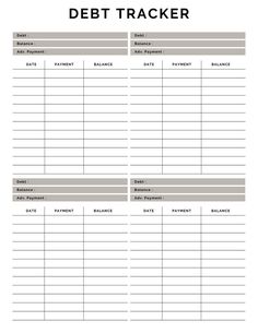 a printable debt tracker is shown