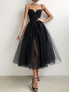 Sweetheart Neck Short Black Prom Dresses with Straps, Short Black Formal Graduation Evening Dresses Black Tulle Prom Dress, Tulle Short Dress, Tea Length Prom Dress, Black Prom Dress Short, Modest Prom, Prom Dresses Modest, Black Formal, Black Prom, Custom Size Dresses