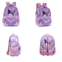 This backpack showcases a cool cartoon character print, making it a fun and practical accessory for children. It features ample storage with multiple compartments for easy organization, and padded, adjustable straps for comfortable carrying. The durable material ensures long-lasting use, making it perfect for daily adventures and school days. Specifications: Material: Durable polyester fabric. Intended Age Range: Suitable for children in elementary school. Special Features: Adjustable straps, mu Melody Backpack, Backpack For School, Handstamped Bracelet, Kuromi Cinnamoroll, Stamped Bracelet, Backpack School, Diamond Gift, Travel Workout, Easy Organization