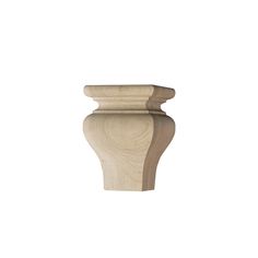 an unfinished wooden pedestal on a white background