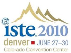 the logo for the denver convention center is shown in blue and gold, with mountains behind it