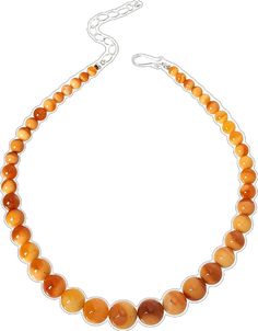 Classic Orange Round Necklace, Hand-strung Orange Necklace, Amber Hand-strung Necklaces, Single Strand Carnelian Necklace In Amber, Amber Single Strand Beaded Necklace, Amber Single Strand Beaded Round Necklace, Amber Single Strand Necklace With Round Beads, Amber Carnelian Single Strand Necklace, Orange Gemstone Beads Round Necklaces